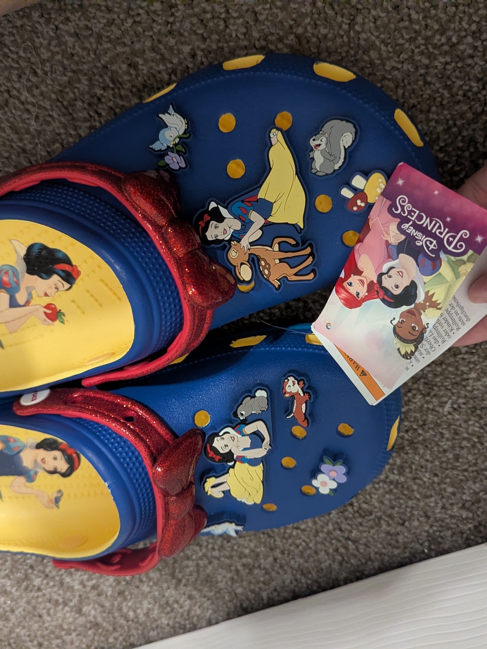 New Disney Snow White Adult Crocs - Blue & Red